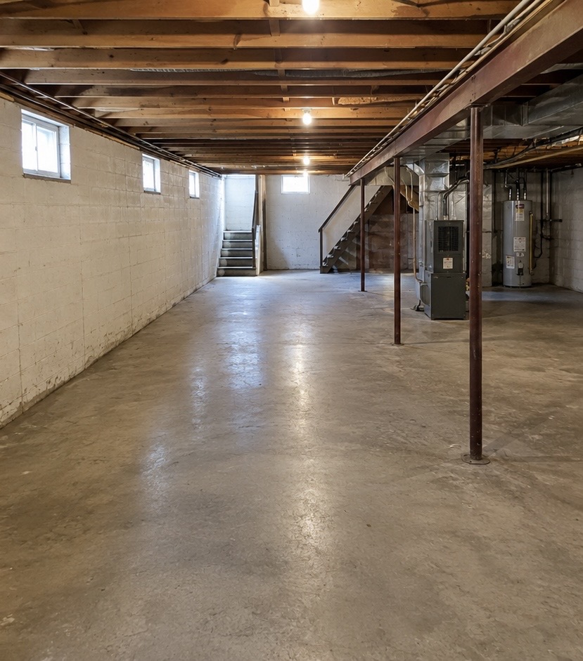 Clear open basement after junk removal
